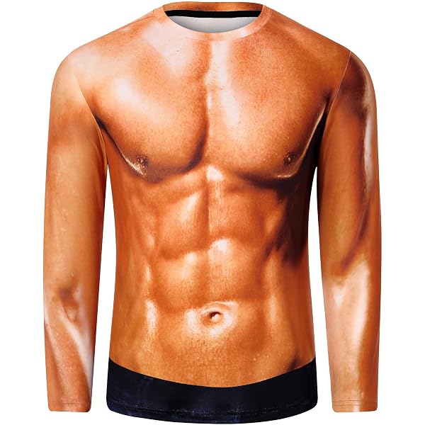 T-shirt Bodybuilder Manches Longues Six Pack - Gym Fitness - Blanc - Taille Regular