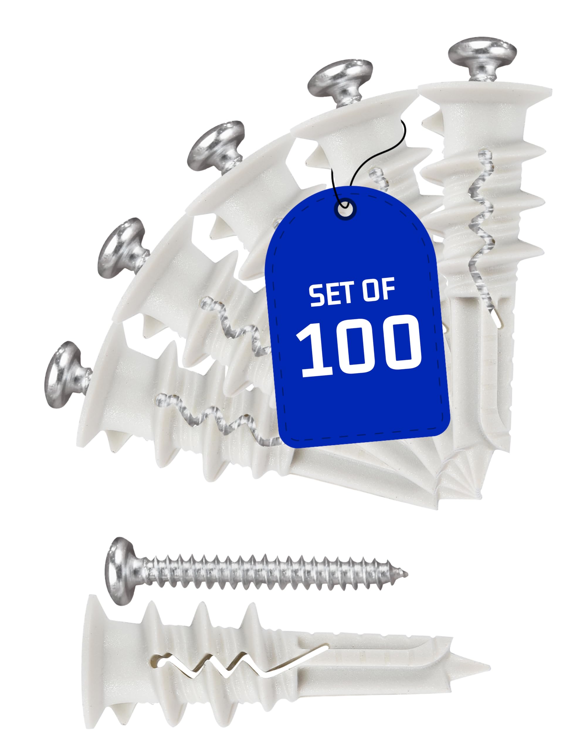 Self-Drilling Anchors Screws, 2024 Expansion Screws Set Premium Drywall Anchors And Screws Kit Easy Application No Drill Holes Wall Zinc Plated Steel 50 0 47 1 37