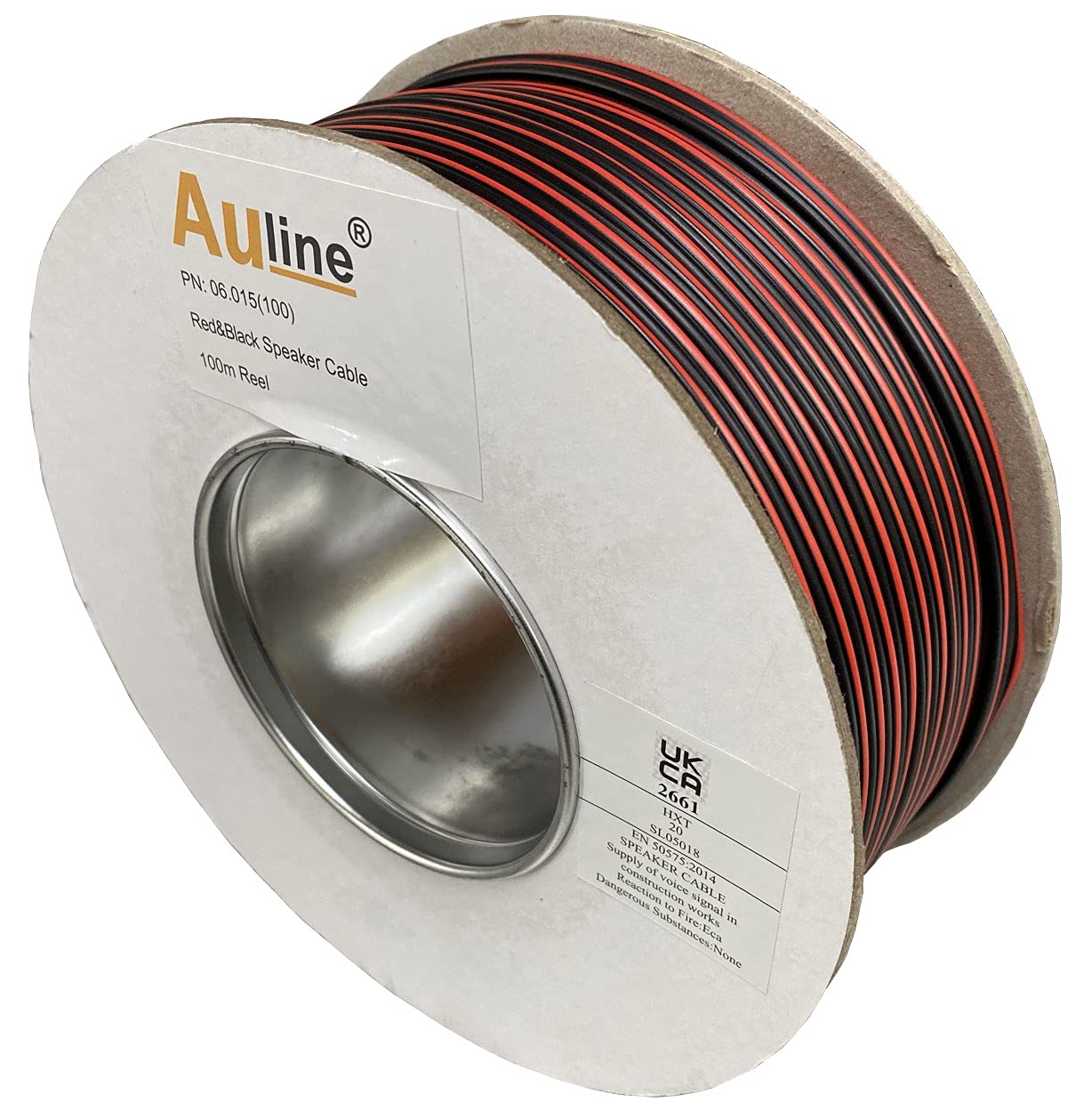 100m of Auline Speaker Cable 13 Strand for Surround Sound Hifi Car Audio System (Red & Black)