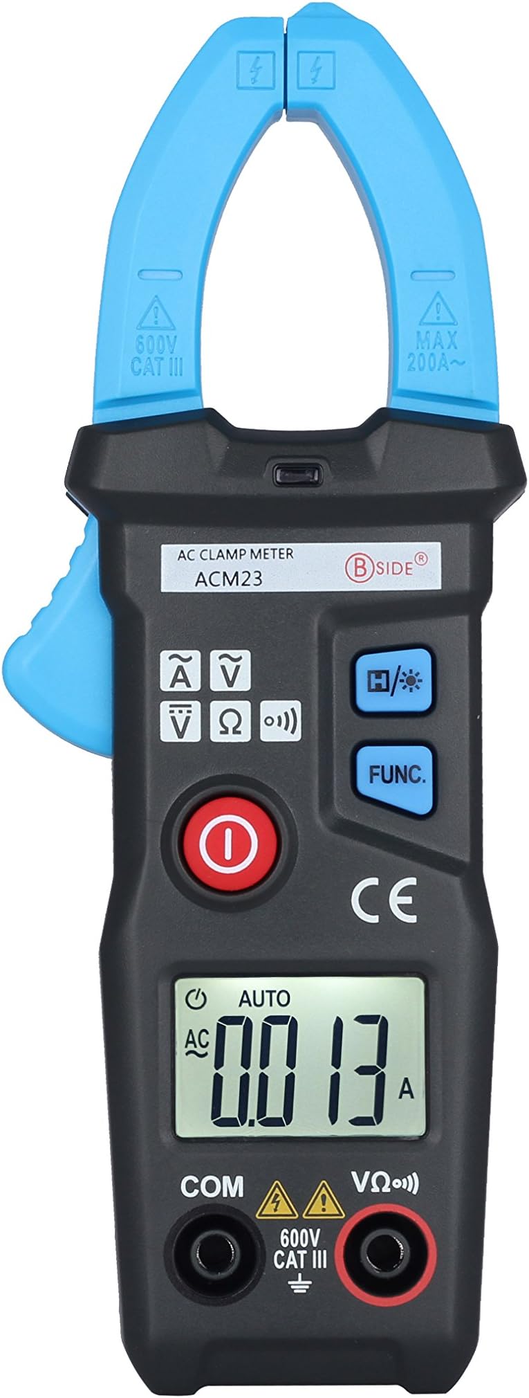 AimoTek ACM23 Digital AC Clamp Meter 6000 Counts AC 200A 600V Tester with Backlight