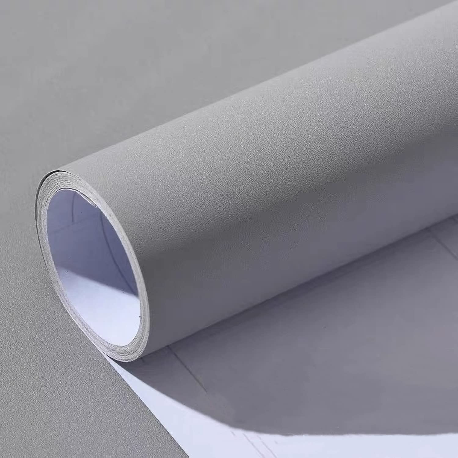 壁紙シール グレー 44.5cmｘ10m リメイクシート 無地 はがせる 防水 シート カッティングシート リフォームシート 厚手 おしゃれ 剥がせる壁紙 DIY 耐熱（ライトグレー）商品画像