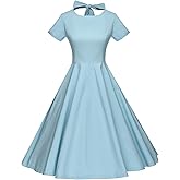 GownTown Womens 1950s Vintage Retro Party Swing Pocket Rockabillty Stretchy Dress