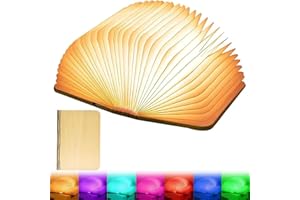 Folding Book Lamp Light, Novelty Foldable Bedside Lamp, 3/7color Lights, Rechargeable Foldable LED Book Lamps for Home Decor,