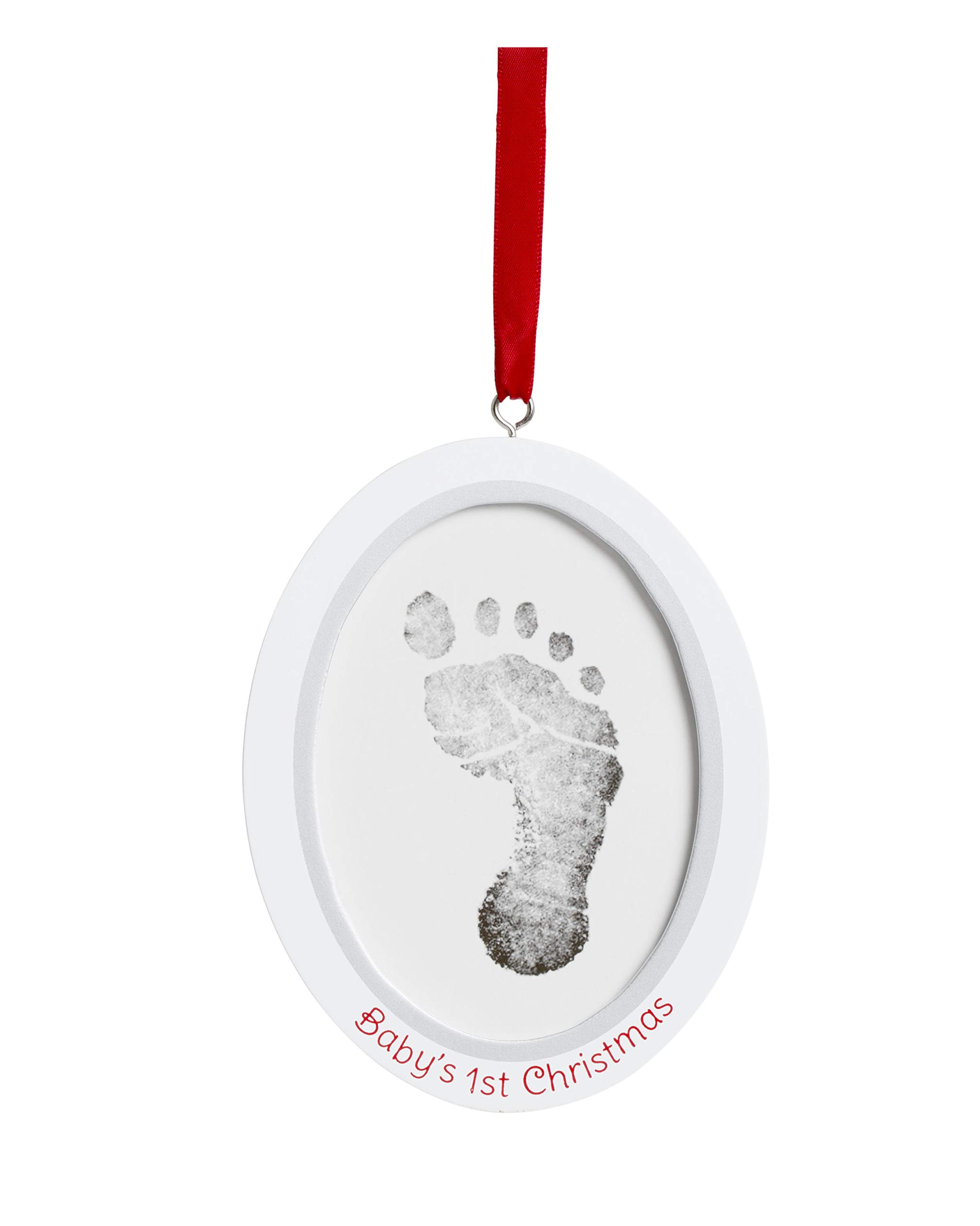 Pearhead Babyprints Double-Sided Christmas Photo Ornament with Clean Touch Ink Pad, Newborn Handprint or Footprint Kit, 2 Sided Baby's 1st Christmas Holiday Keepsake Ornament