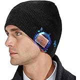 Lukasa Bluetooth Beanie Hat,Mens Gifts V5.0 Unisex Wireless Knit Cap Winter Warm Hats for Running Outdoor Sports with…