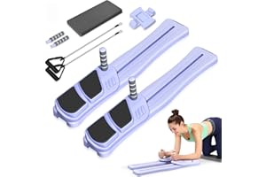 HININE Pilates Board, Upgraded Pilates Reformer for Core Workouts, Detachable Ab Trainer Machine with Anti-Slip and Quiet Design, Home Fitness Equipment Set for Full Body Workout