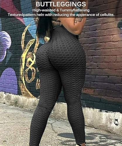 Jenbou Womens Tiktok Butt Lifting Workout Leggings High Waisted