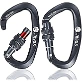 JRSGS Locking Carabiner Clips with Lock Mark Rock Climbing Carabiner Heavy Duty Carabiners Equipment Large Size Carabiner for Climbing, Rappelling,Hunting, Aerial Work