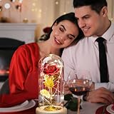 ADAZ 24K Eternal Rose in Glass Dome with LED Light for Her Gift view 5
