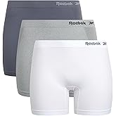 Reebok Womens Boyshorts Underwear - 3 Pack Soft Stretch 6" Inseam Long Leg Boyshort Panties Seamless Underwear for Women