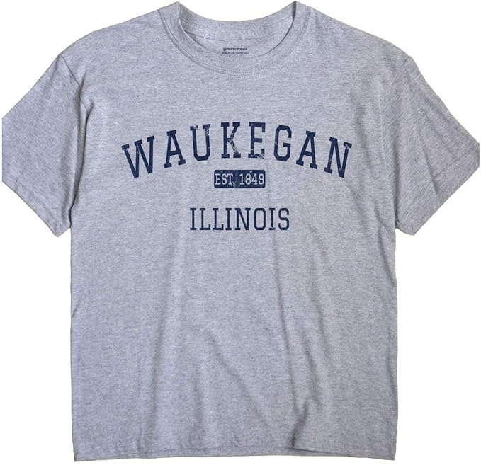 GreatCitees Waukegan Illinois TShirt EST Clothing