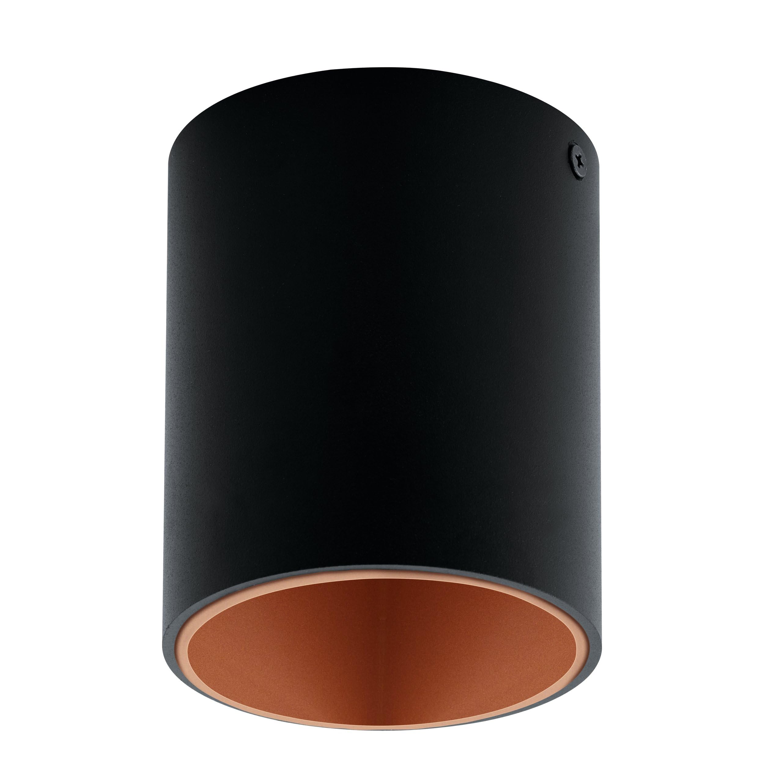 Eglo LED Ceiling Light Polasso, Single-Flame Ceiling lamp, Material: Aluminium, Plastic, Colour: Black, Copper, Ø: 10 cm