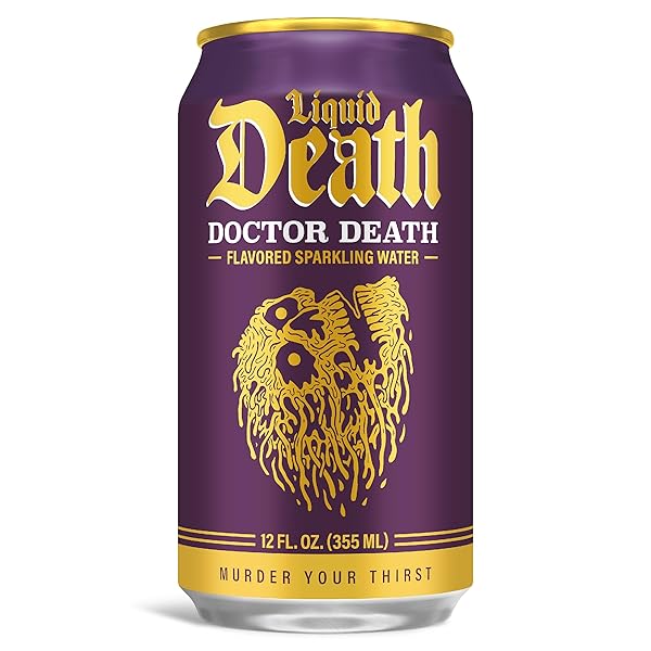 LIQUID DEATH DOCTOR DEATH SPARKLING WATER, 12 FZ