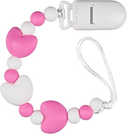 Attaches Tetines Boites Attache Tetine Sucette Rose A Pince Pour Bebe Fille Cadeaux Naissance Offrir Bebe Puericulture