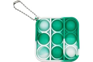 ZEMTAC Mini Pop Push it Fidget Toy Keychain - Small Popper - Bubble Simple Dimple