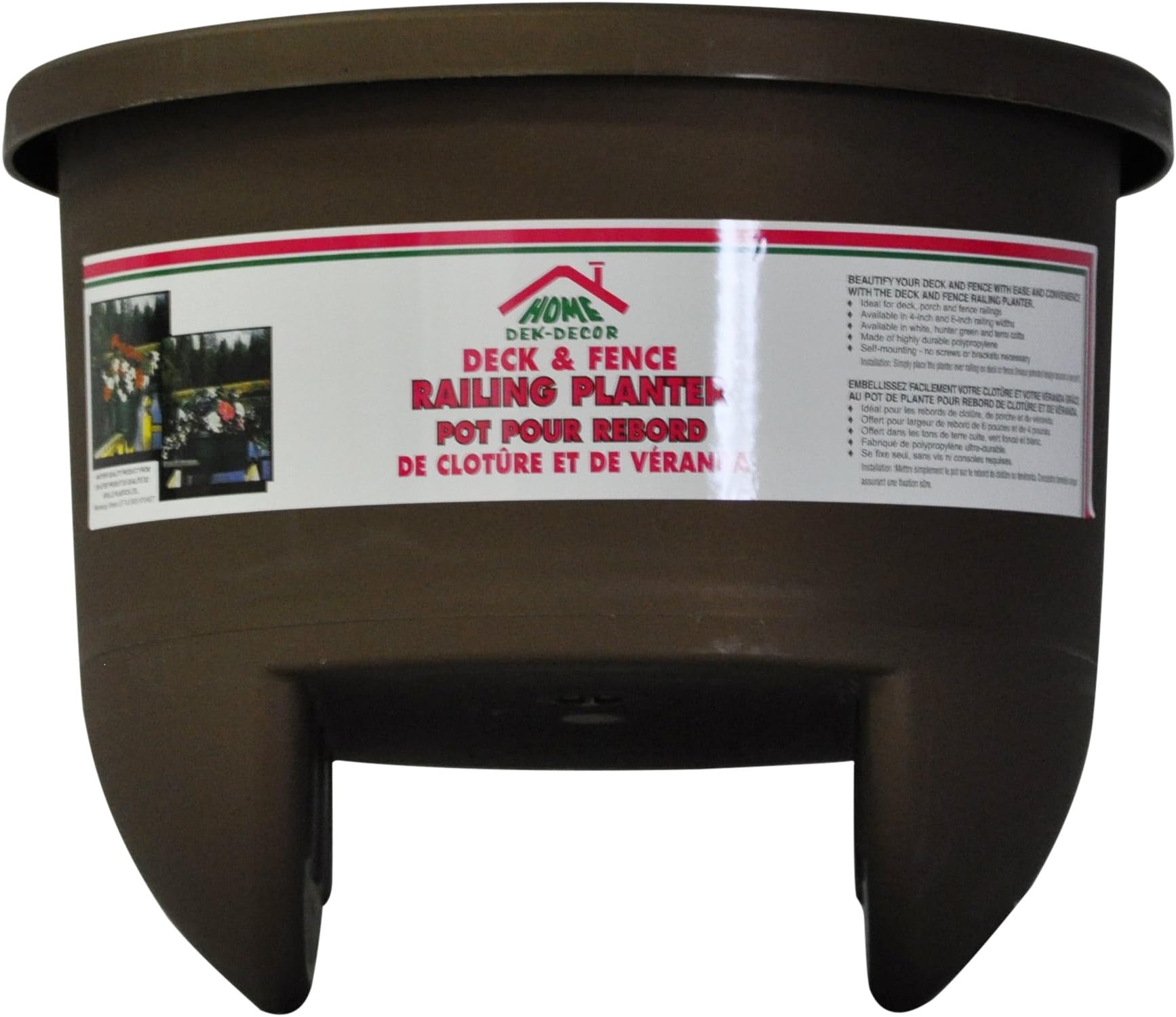 Apollo Plastics D2X6MOCHA Round Deck Planter, Mocha