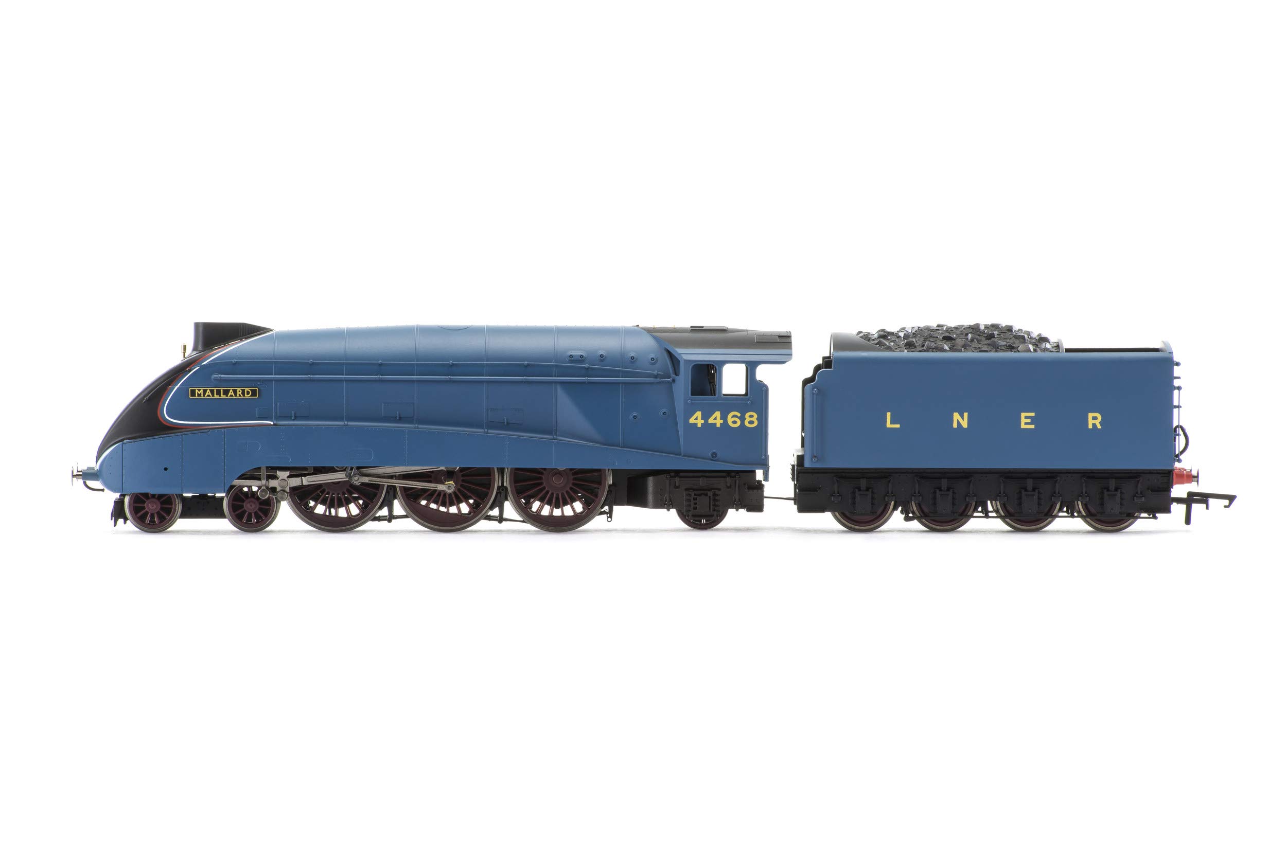 Hornby - Steam Train - R3395TTS RailRoad LNER, A4 Class, 4-6-2, 4468 ‘Mallard’ - Era 3 00 Gauge Locomotives for Train Set, Engine Models for Adults - 1:76 Scale Model Gift DCC Fitted - With Sound