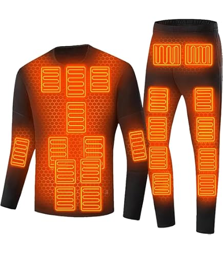 Sous-vêtements Thermiques Chauffants Homme - 42 Zones, 3 Niveaux De Chaleur, Alimentation USB - Haut Et Pantalon - 13