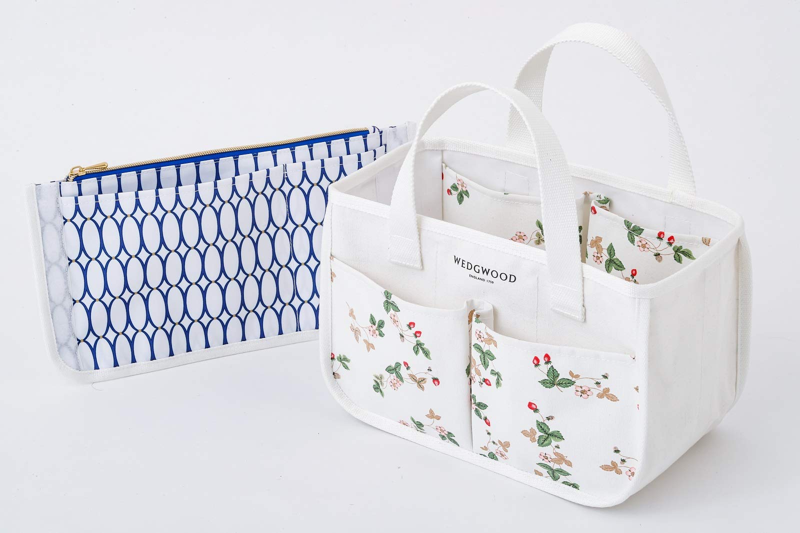 WEDGWOOD Special Book 雑誌付録 ワイルドストロベリー柄のトートバッグとルネッサンスゴールド柄の仕切りポーチ