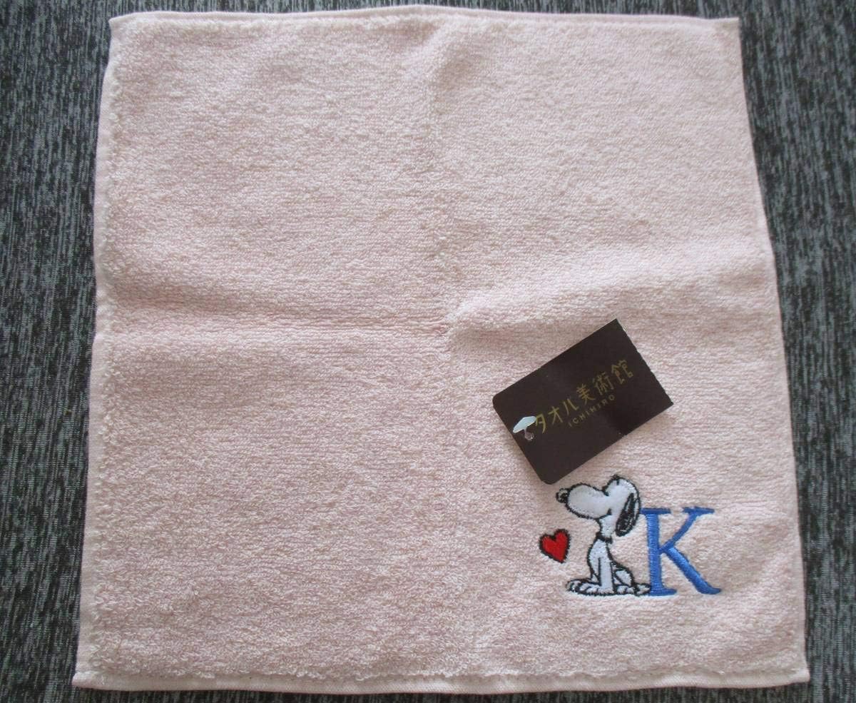 Amazon Co Jp タオル美術館 今治タオル スヌーピーsnoopy ピンクイニシャルk刺繍 タオルハンカチ ハンドタオル フェイスタオル 手ぬぐい ホビー