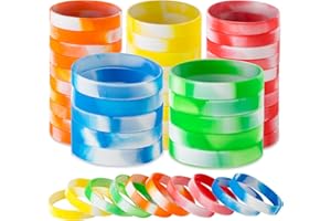 IDREAMBAND 100 pcs Rubber Bracelets Wristbands Colored Blank Bracelets Silicone Wristbands for Men Women Teen