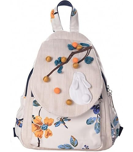 Amazon.com | HUANGGUOSHU Small Canvas Backpack, Retro Boho  display picture 1
