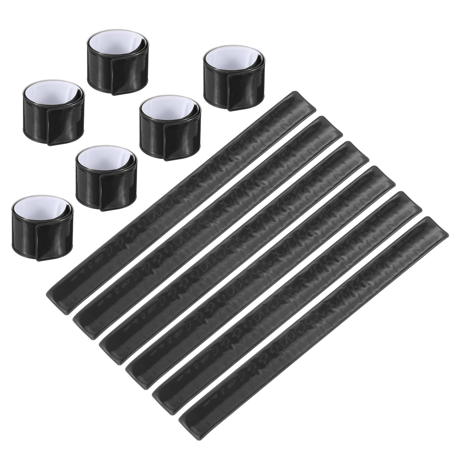 PATIKIL Non-Reflective Slap Bands, 20 Pcs Non-Reflector Band Snap Bracelet Armbands High Visibility Safety Reflectors Wrist Strap Strips for Night Jogging Cycling Running Hiking, Black