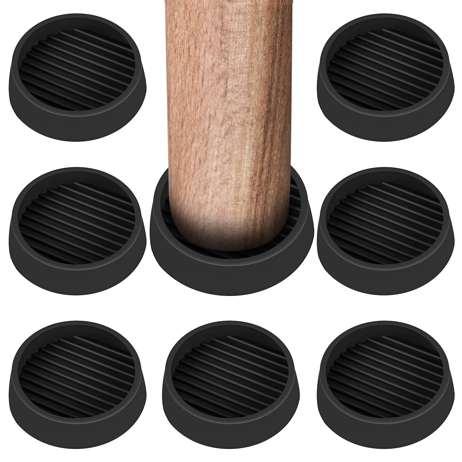 Rubber Castor Cups 2 IN, 8 PCS Carpet Protector Cups, Non Slip Furniture Coasters, Furniture Pads Round, Sofa Feet Protectors for Wooden Floors