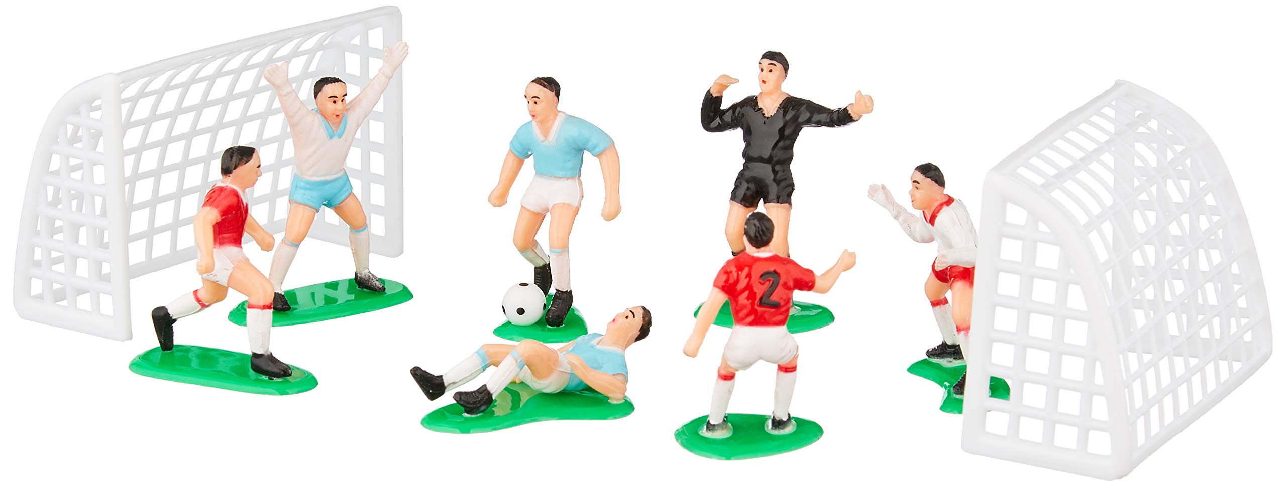 Decora 0816010 9-Piece Football Set with 7 Players and 2 Goals, Plastic, Blue, 4,2 x 7,8 x 5 cm