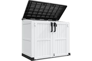 LHBcraft Outdoor Storage Cabinet 36 Cu Ft with Lockable Doors, Portable Horizontal Resin Storage Shed -Easy to Assemble, Waterproof Outdoor Storage Box for Backyards,Patios