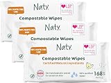 Naty Baby Wipes 98% Water Unscented Plant-Based 168 Count 3 Packs view 1