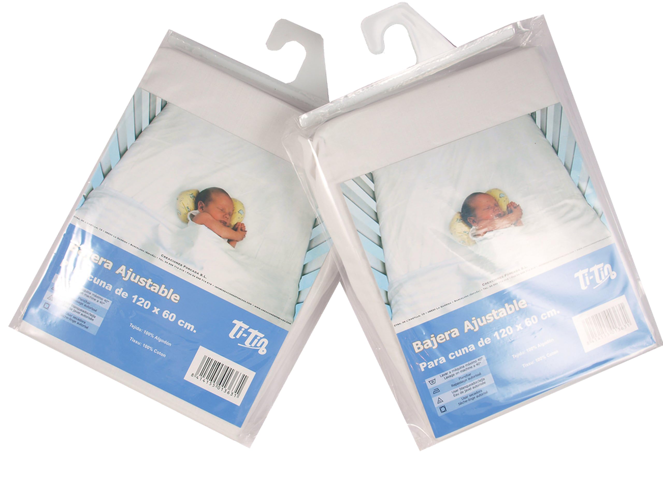 Pack of 2 Fitted Cot Bed Sheets Beige 140 x 70cm