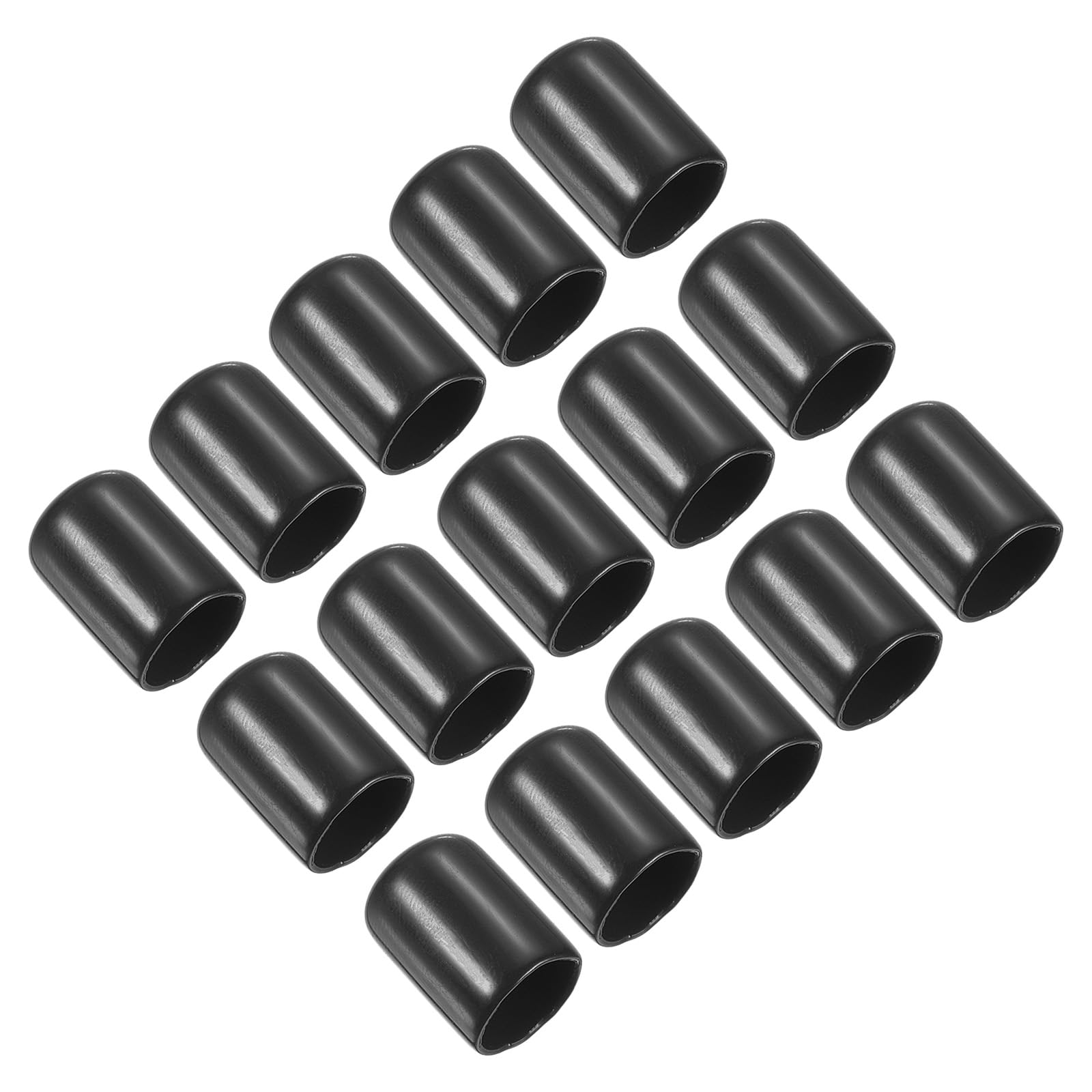 PATIKIL 13mm Snooker Cue Tip Cover, 15 Pcs Pool Cue Tips Rubber Cover Billiards Head Club Protector Stick Head Tool for Snooker Accessory, Black