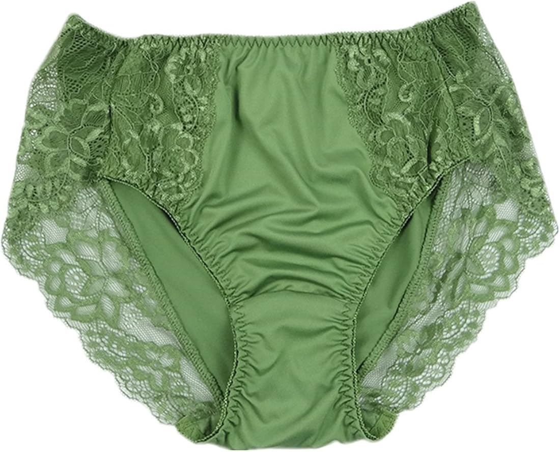 Lasricas Women's Plus Size Briefs Hi Cut Full Brief Panty Lace Trimmed
