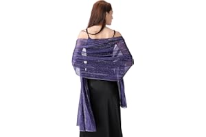Ladiery Women Shawls and Wraps for Evening Dresses, Lightweight Soft Chiffon Sparkly Rhinestones Formal Scarf Shawl Wraps