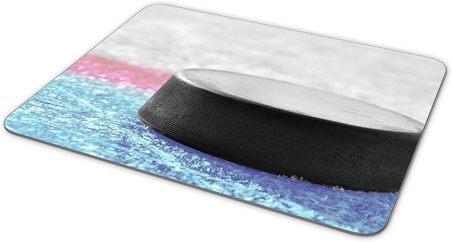 Ice Hockey Puck Mouse Mat Pad - Teenager Boys Ice Skater Computer #14196, Multicolor, 23.5cm x 19.6cm x 5mm - Image 5