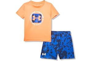 Under Armour boys Under Armour Boys' Short Sleeve Tee and Short Set, Lightweight and Breathable