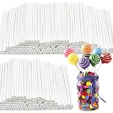500 Pcs 4-Inch White Lollipop Sticks,Cake Pops Sticks,Paper Treat Sticks Sucker Stick for Cake Toppers,Dessert,Chocolate,Cookie,Candy(3mm)