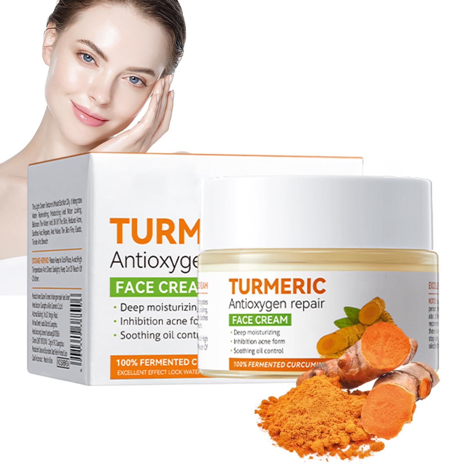 Turmeric Face Cream, Aanti Aging Cream For Radiant and Glowing Skin, Reduce Dark Spots & Hyperpigmentation, Refining Pores, Anti Ageing Moisturiser Cream for Women & Men - Brightening (Turmeric)