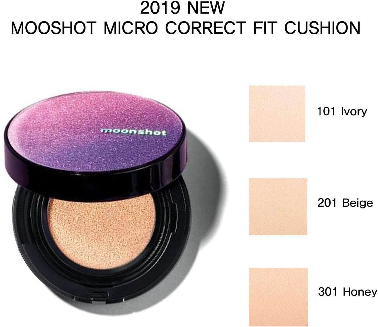 Moonshot Micro Correct Fit Cusshion#201 Beige 2019 NEW Faultless Cushioon Light Finish but Perfect Cover #Dab1079
