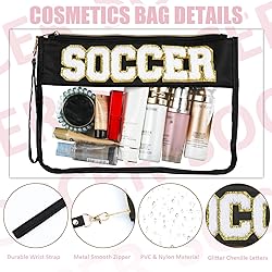 BuyCard 2 Pcs Soccer Gifts Makeup Bag with Chenille