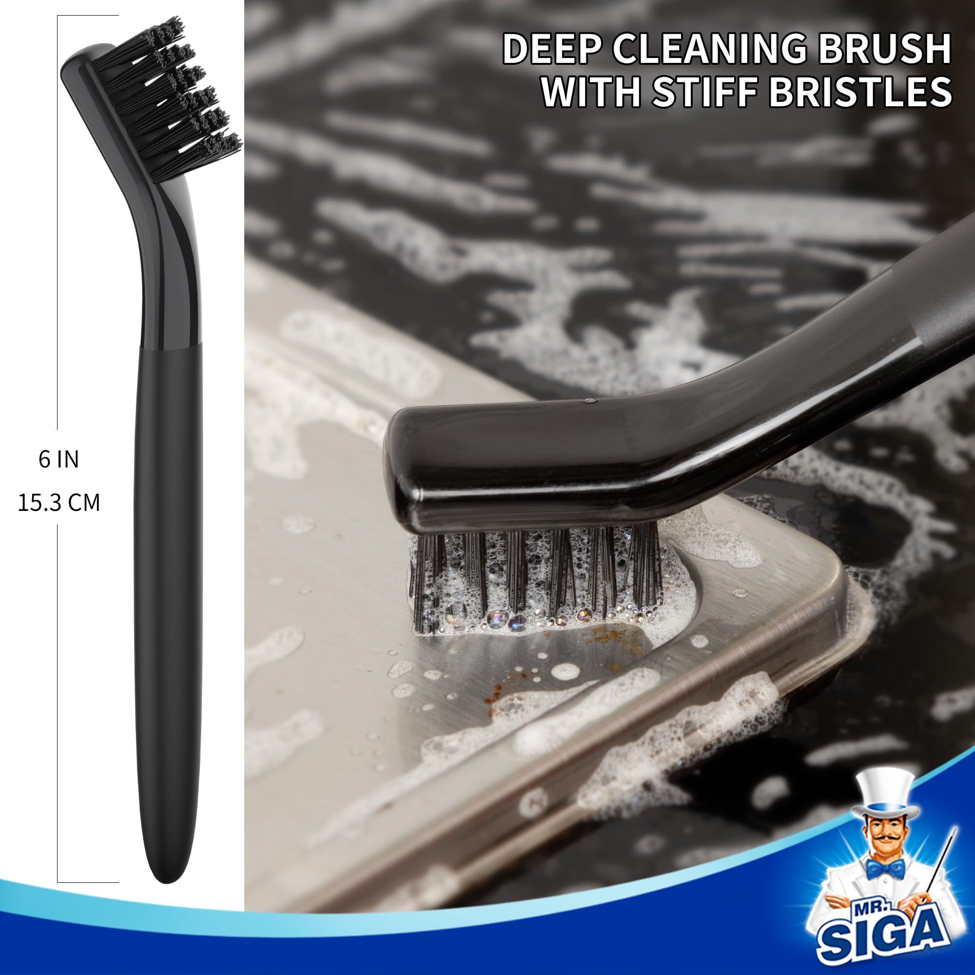 MR.SIGA Grout Brush Set Cleaning Brush for Deep Cleaning for Household, Bathroom, Kitchen, Tiles, Window Frames