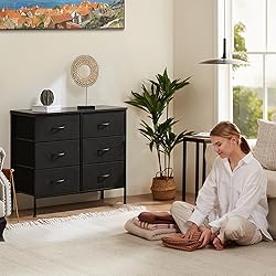 Sweetcrispy Dresser for Bedroom with 6 Storage
