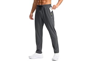 Pudolla Men's Lightweight Hiking Pants Quick-Dry Outdoor Sweatpants with Zipper Pockets for Casual Travel Athletic Workout