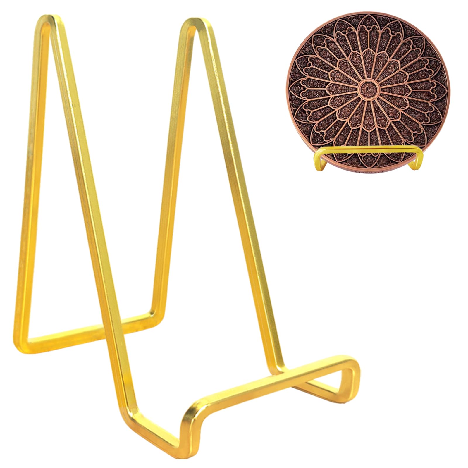 Photo 1 of 3 Pack 6 inch Metal Plate Stands for Display, Plate Holder Pictures Frame Easel Display Stand, Tabletop Picture Stand, Iron Easels for Display Photo Frames, Plates, Vinyl Record?Book, Plaque, Sign