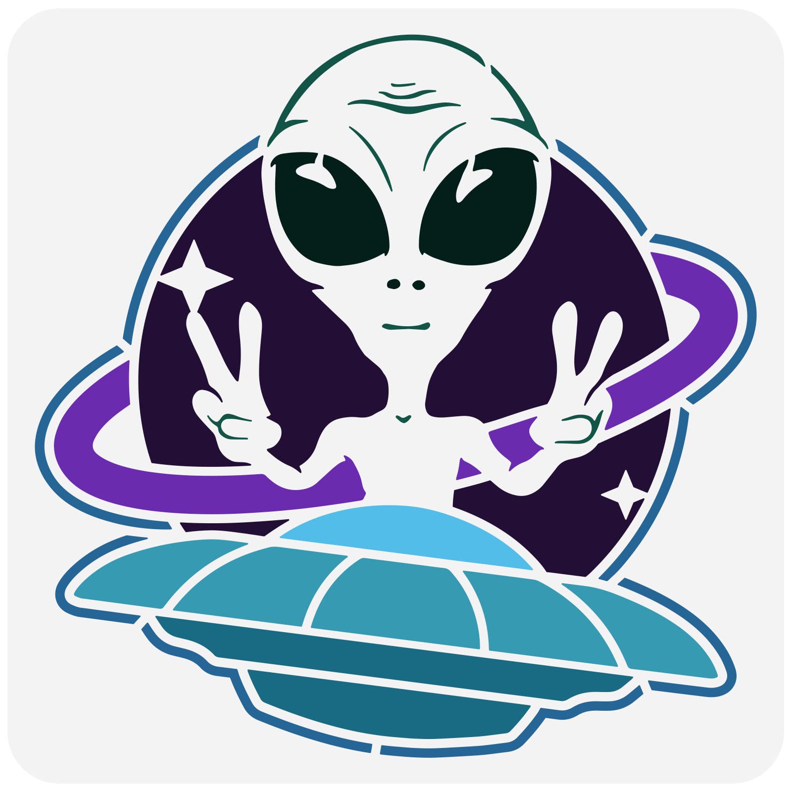 FINGERINSPIRE Alien Stencils for Painting 30x30cm Reusable Alien and UFO Pattern Drawing Stencil DIY Craft Alien Planet Stencil for Painting on Wall, Floor, Wood, Furniture and Fabric