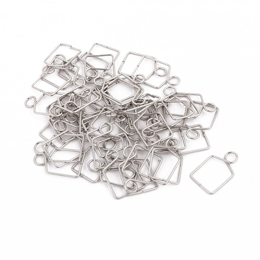 Sourcingmap 50Pcs 12mm Width Chromium Tone Chandelier Connector Clip for Fastening Crystal