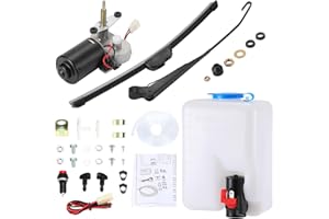 OFIG Electric UTV Windshield Wiper Kit with UTV Windshield Washer Pump Kit Compatible with Polaris RZR Ranger General Can Am X3 Defender Commander Golf Cart