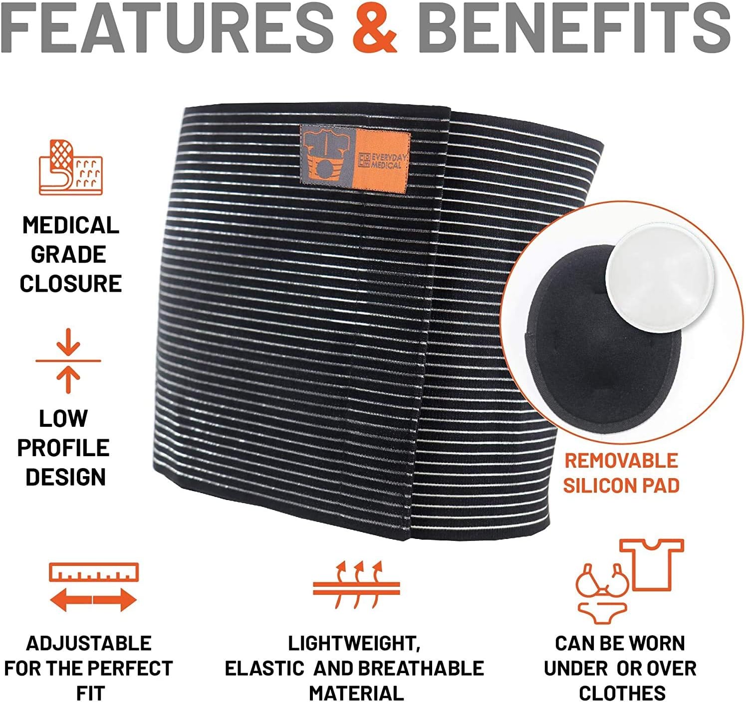 Plus Size Umbilical Hernia Support Belt I Pain and Discomfort Relief from Umbilical, Navel, Ventral and Incisional Hernias I Hernia Binder for Big Men and Large Women I XXL/2XL: Health & Personal Care