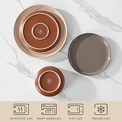 MALACASA Plates and Bowls Sets, 12 Pieces Modern